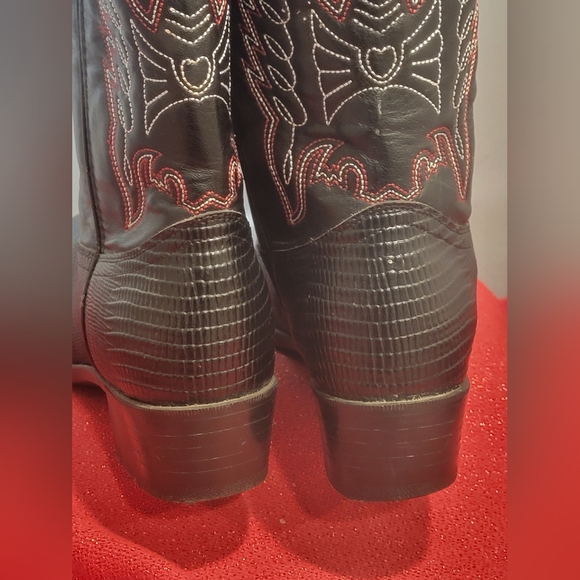Durango Lizard Print Slip-on On Cowboy/Western Rodeo Boots Size 5 1/2 D BT940 - Picture 6 of 16